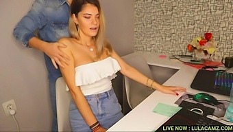 Masturbating And Chatting With A Seductive Office Worker