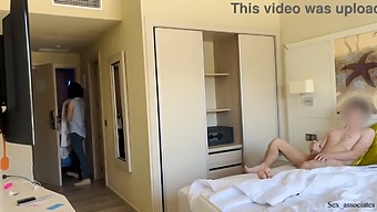 Hotel Maid Joins In On Public Exhibitionism And Jerking Session