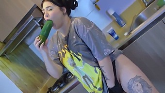 Satisfy Your Sexual Desires With A Big Cucumber In Your Pussy