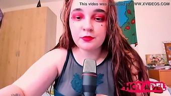 Chubby Teen Girl With Red Hair Indulges In A Food Show With Asmr