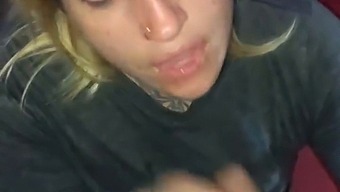 Blonde Babe Swallows Cum After Deepthroat Blowjob